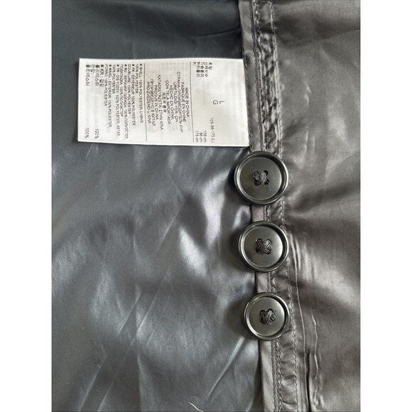 Gap Black Long Double Breasted Trench coat Raincoat Size Large - Picture 8 of 8